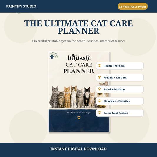 The Ultimate Cat Parent Planner | 30+ Printable Cat Care Pages