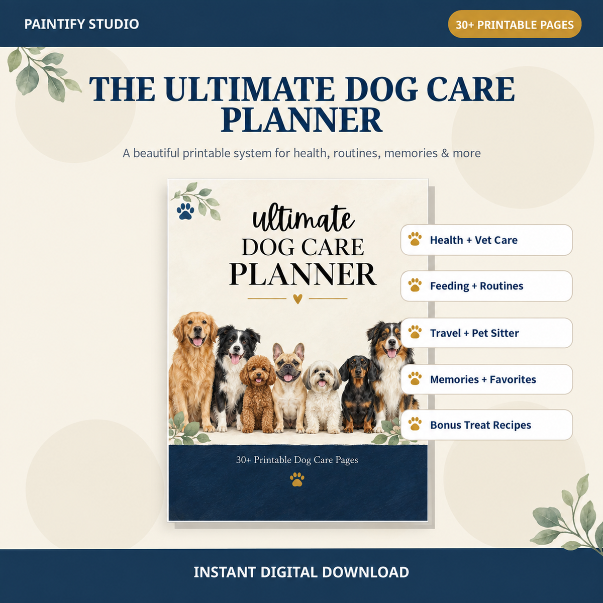 The Ultimate Dog Parent Planner | 30+ Printable Dog Care Pages