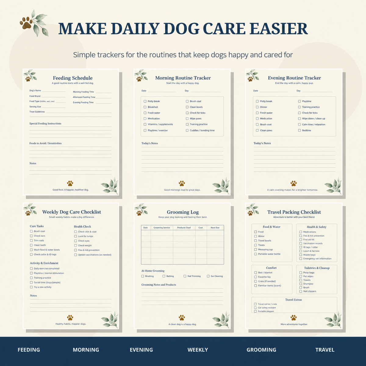 The Ultimate Dog Parent Planner | 30+ Printable Dog Care Pages